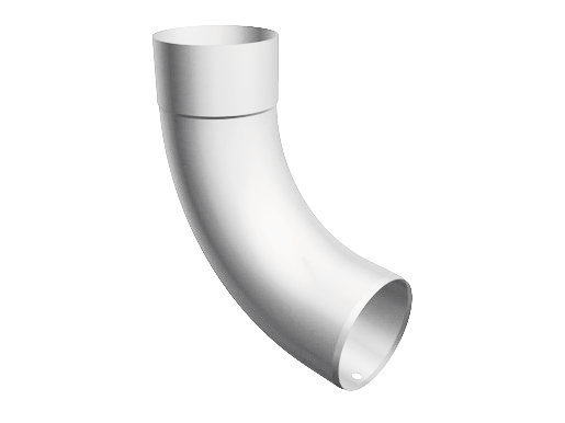 Колено круглое 72° для водосточных труб Prefa, Ø 100 мм, белое