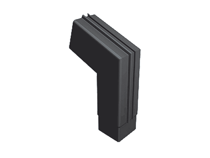 Колено квадратное 72° для водосточных труб Prefa, короткое, 100 x 100 мм, темно-серое RAL 7016