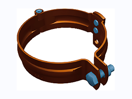 Хомут круглой трубы Prefa, Ø 100 мм, М10, без штыря, кирпично красный RAL 8004