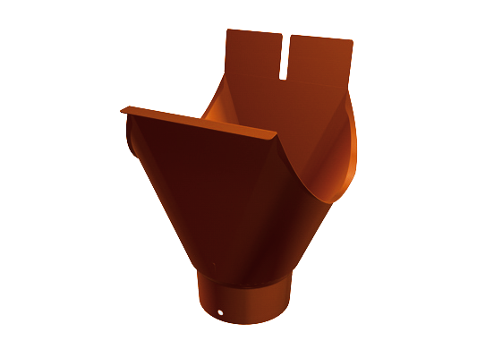 Выход с полукруглого желоба Prefa, Ø 100 x 333 x 333 мм, кирпично красный RAL 8004