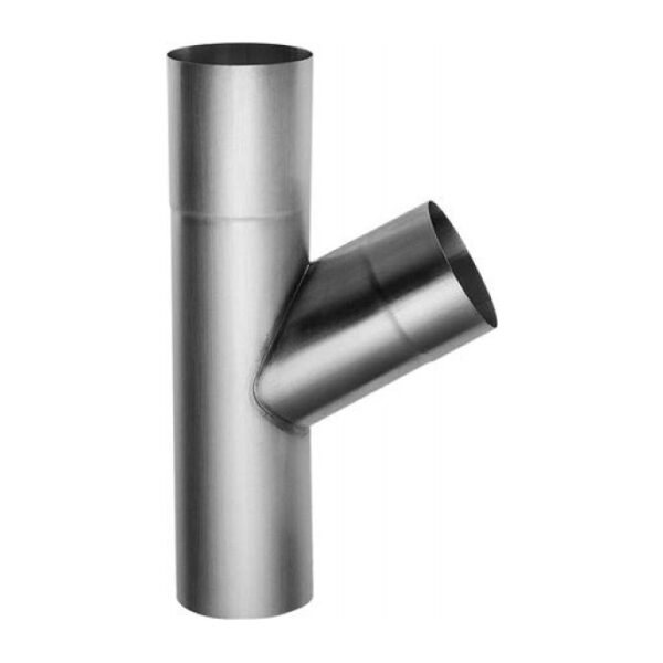 Тройник трубы 60° Rheinzink, Ø 100 мм, 0.7 мм патинированный серо-голубой