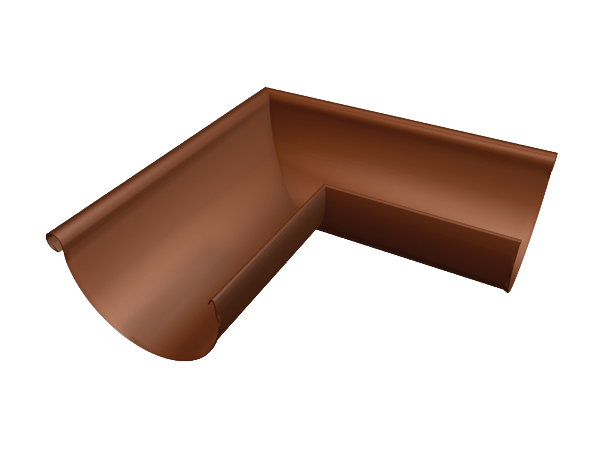 Угол полукруглого желоба Prefa внешний, 333 мм, коричневый