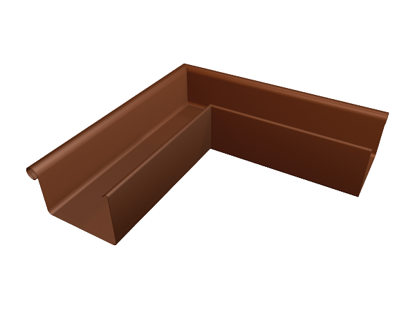 Угол прямоугольного желоба Prefa внешний, 333 мм, коричневый